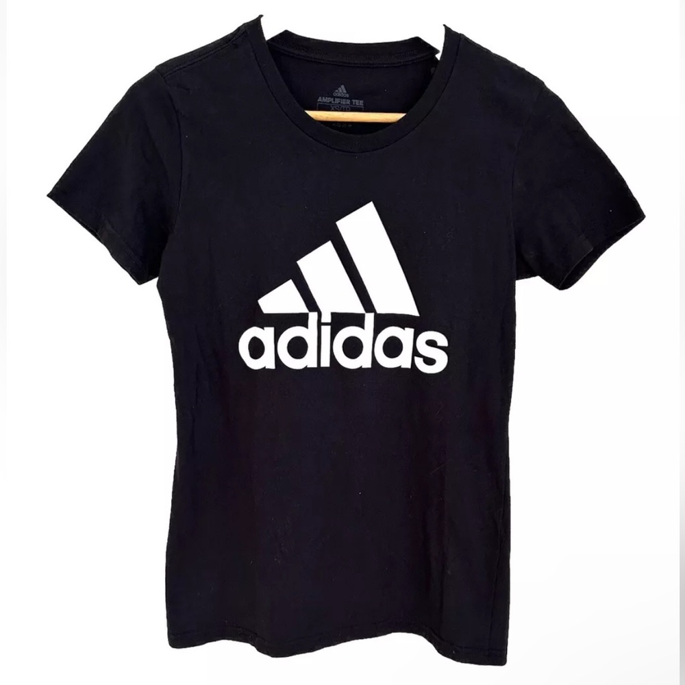 Adidas Basic Badge Of Sport Logo Black & White T Shirt NWT Size XS